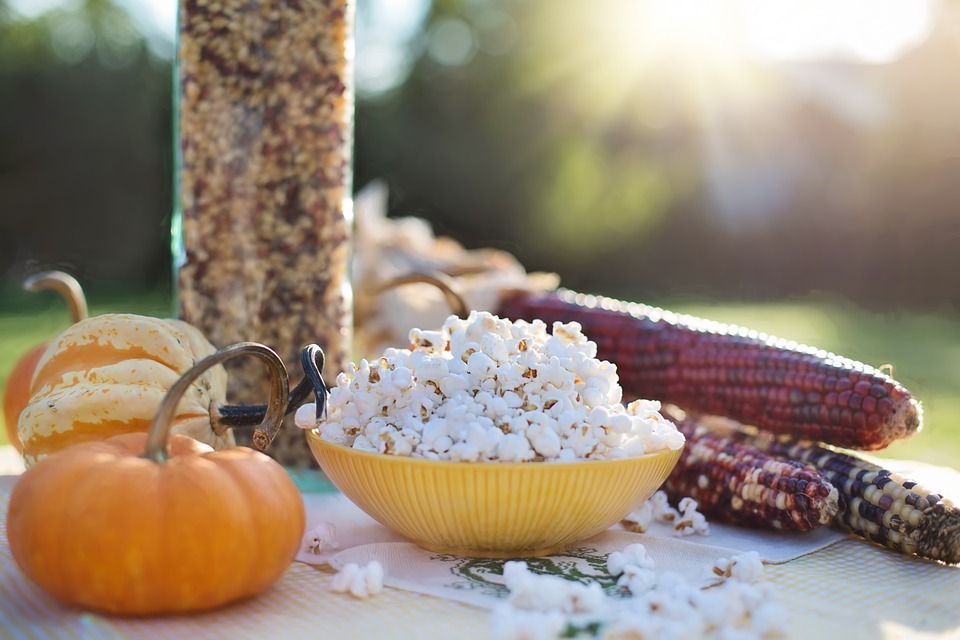 popcorn in a yellow bowl