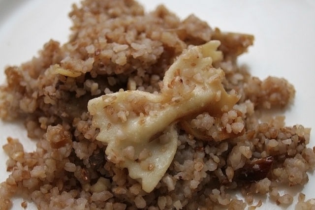 kasha with bowtie pasta