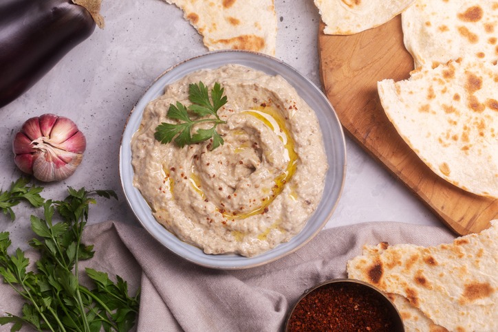 Baba ghanoush eggplant with sesame paste