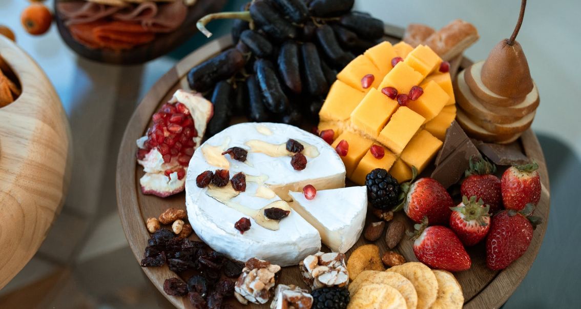 an appetizing cheese platter