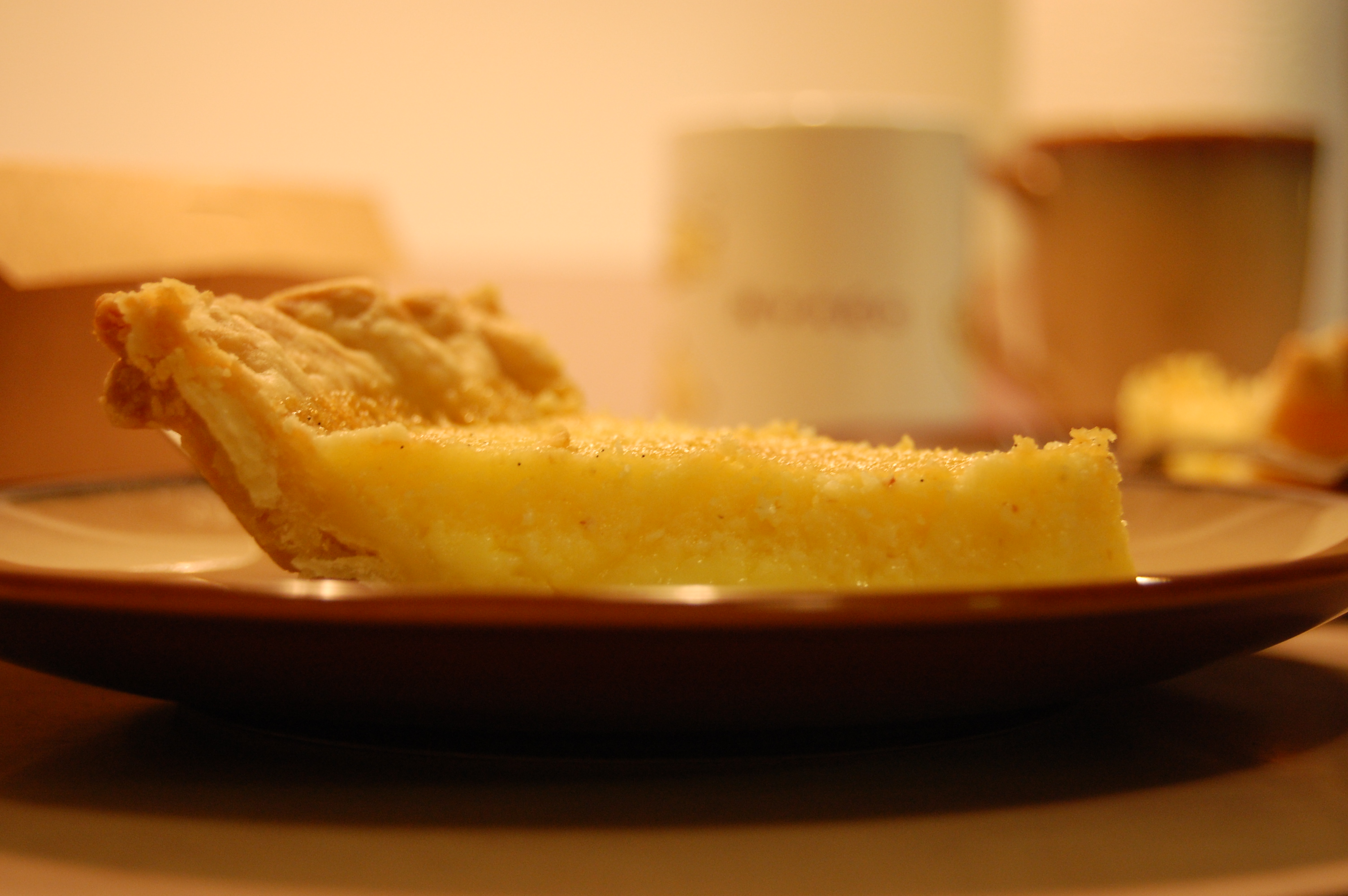 a vanilla buttermilk chess pie on a plate