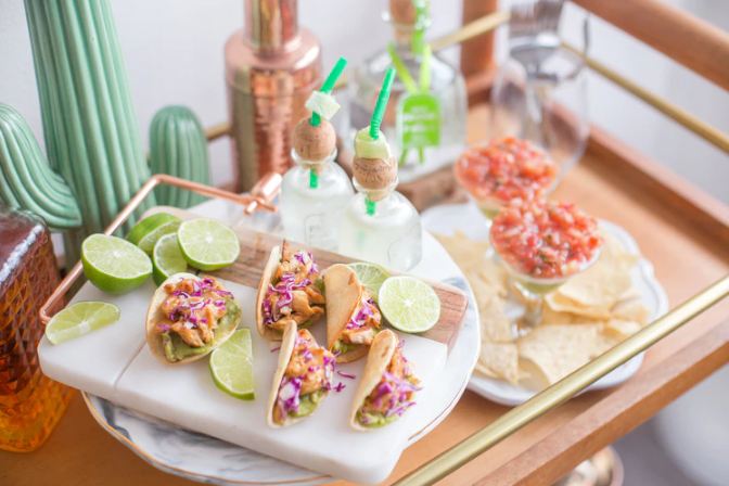 tacos served on a tray